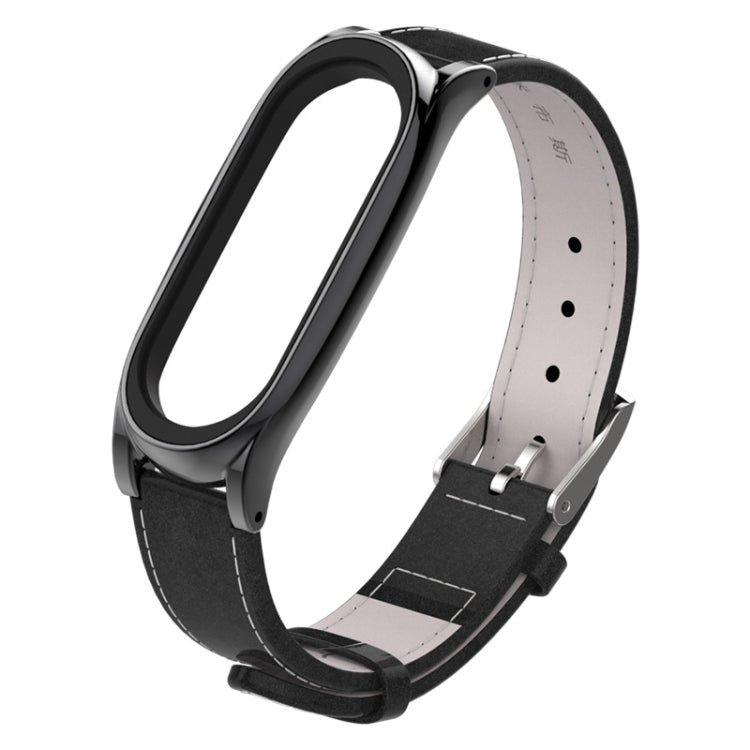 Mijobs – boîtier magnétique sans vis, bracelet de montre en cuir de première qualité pour Xiaomi Mi Band 3 & 4 & 5 & 6, hôte non inclus