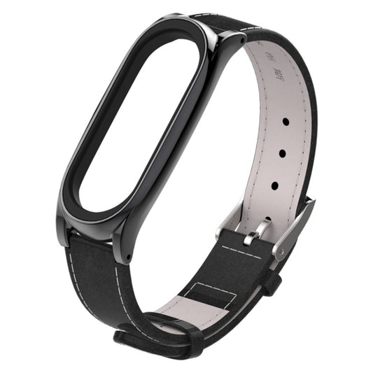 Mijobs – boîtier magnétique sans vis, bracelet de montre en cuir de première qualité pour Xiaomi Mi Band 3 & 4 & 5 & 6, hôte non inclus