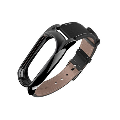 Mijobs – boîtier magnétique sans vis, bracelet de montre en cuir de première qualité pour Xiaomi Mi Band 3 & 4 & 5 & 6, hôte non inclus