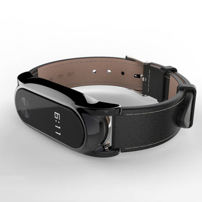 Mijobs – boîtier magnétique sans vis, bracelet de montre en cuir de première qualité pour Xiaomi Mi Band 3 & 4 & 5 & 6, hôte non inclus