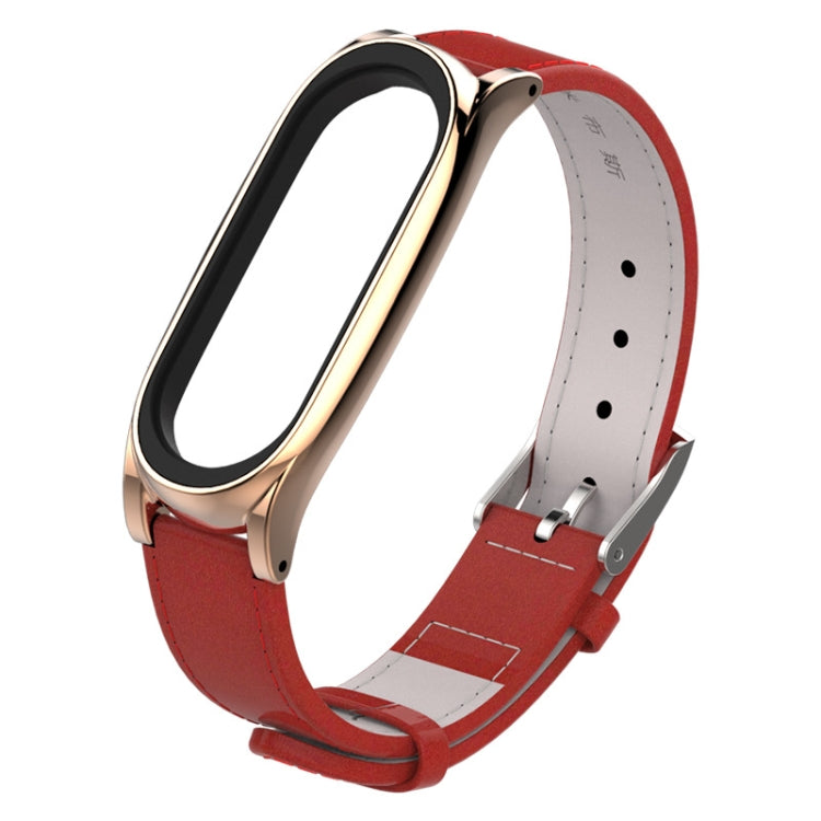 Mijobs – boîtier magnétique sans vis, bracelet de montre en cuir de première qualité pour Xiaomi Mi Band 3 & 4 & 5 & 6, hôte non inclus