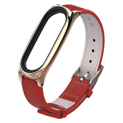 Mijobs – boîtier magnétique sans vis, bracelet de montre en cuir de première qualité pour Xiaomi Mi Band 3 & 4 & 5 & 6, hôte non inclus