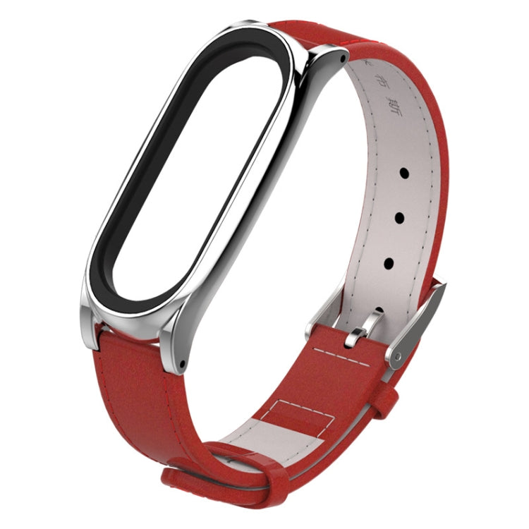Mijobs – boîtier magnétique sans vis, bracelet de montre en cuir de première qualité pour Xiaomi Mi Band 3 & 4 & 5 & 6, hôte non inclus