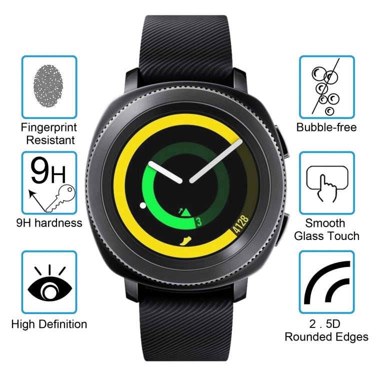 ENKAY Hat-Prince pour montre intelligente Samsung Gear Sport 0,2 mm 9H Dureté de surface 2,15D Film d'écran en verre trempé antidéflagrant 2 pièces, For Samsung Gear Sport (2PCS)