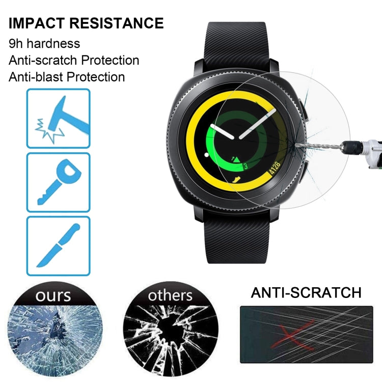 ENKAY Hat-Prince pour montre intelligente Samsung Gear Sport 0,2 mm 9H Dureté de surface 2,15D Film d'écran en verre trempé antidéflagrant 2 pièces, For Samsung Gear Sport (2PCS)