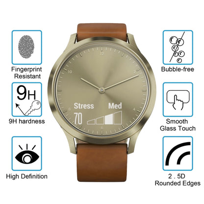 ENKAY Hat-Prince pour montre intelligente Garmin Vivomove HR 0,2 mm 9H Dureté de surface 2,15D Film d'écran en verre trempé antidéflagrant 2 pièces, For Garmin Vivomove HR
