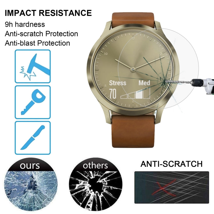 ENKAY Hat-Prince pour montre intelligente Garmin Vivomove HR 0,2 mm 9H Dureté de surface 2,15D Film d'écran en verre trempé antidéflagrant 2 pièces, For Garmin Vivomove HR