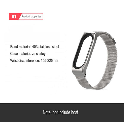 Mijobs Milan CS Bracelet de montre magnétique en métal pour Xiaomi Mi Band 3 & 4 & 5 & 6, hôte non inclus