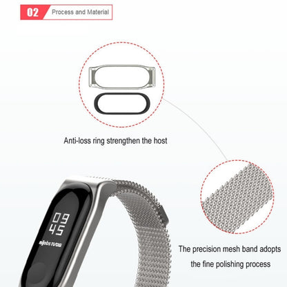 Mijobs Milan CS Bracelet de montre magnétique en métal pour Xiaomi Mi Band 3 & 4 & 5 & 6, hôte non inclus