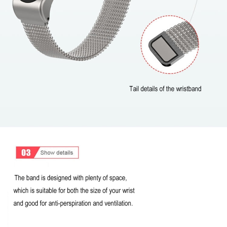 Mijobs Milan CS Bracelet de montre magnétique en métal pour Xiaomi Mi Band 3 & 4 & 5 & 6, hôte non inclus