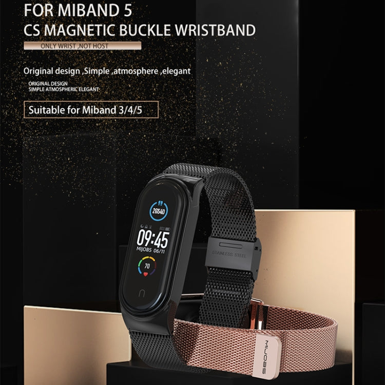 Mijobs Milan CS Boîtier de bracelet de montre en métal avec boucle sans vis pour Xiaomi Mi Band 3 & 4 & 5 & 6, hôte non inclus