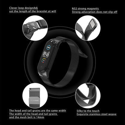 Mijobs Milan CS Boîtier de bracelet de montre en métal avec boucle sans vis pour Xiaomi Mi Band 3 & 4 & 5 & 6, hôte non inclus
