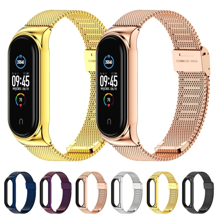 Mijobs Milan CS Boîtier de bracelet de montre en métal avec boucle sans vis pour Xiaomi Mi Band 3 & 4 & 5 & 6, hôte non inclus