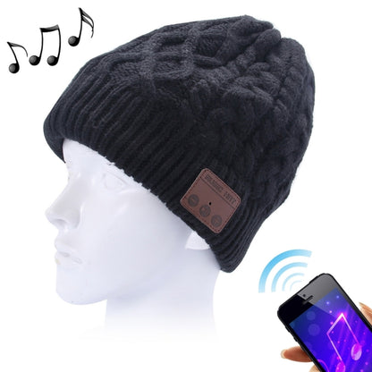 Casque Bluetooth tricoté texturé ondulé, bonnet d'hiver chaud avec micro pour garçons, filles et adultes