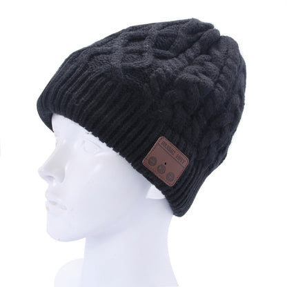 Casque Bluetooth tricoté texturé ondulé, bonnet d'hiver chaud avec micro pour garçons, filles et adultes