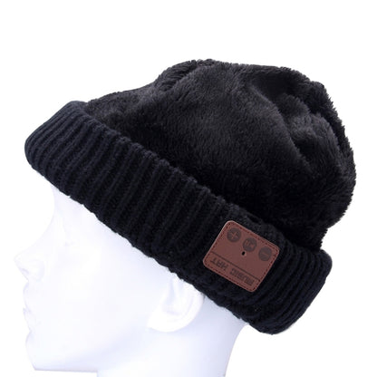 Casque Bluetooth tricoté texturé ondulé, bonnet d'hiver chaud avec micro pour garçons, filles et adultes