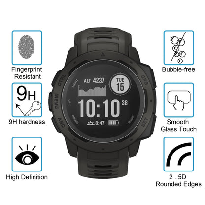 ENKAY Hat-Prince 0.2mm 9H 2.15D Film en verre trempé à bord incurvé pour montre de sport intelligente Garmin Instinct 2 pièces, 2 PCS Garmin Instinct
