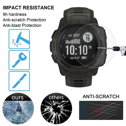 ENKAY Hat-Prince 0.2mm 9H 2.15D Film en verre trempé à bord incurvé pour montre de sport intelligente Garmin Instinct 2 pièces, 2 PCS Garmin Instinct