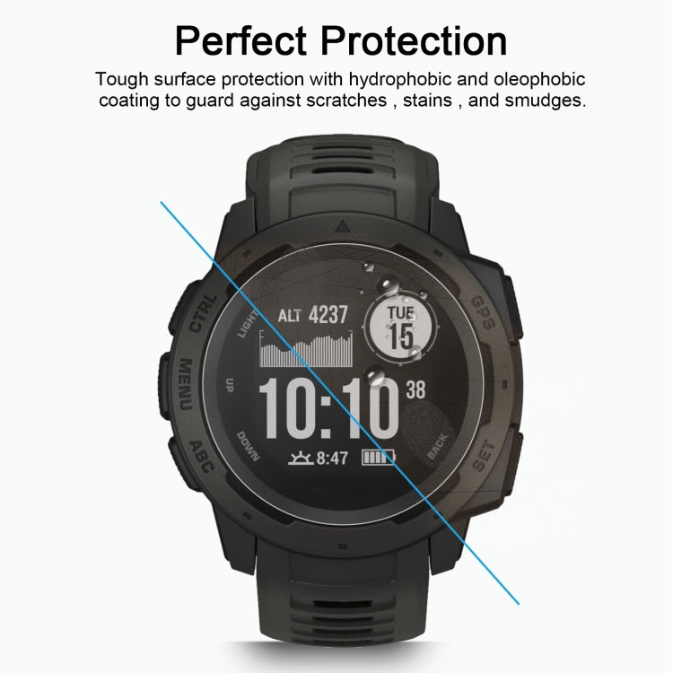 ENKAY Hat-Prince 0.2mm 9H 2.15D Film en verre trempé à bord incurvé pour montre de sport intelligente Garmin Instinct 2 pièces, 2 PCS Garmin Instinct