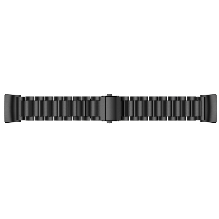 Bracelet de montre en acier inoxydable solide avec boucle de fronde à trois perles pour Fitbit Charge 3