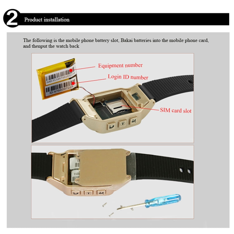 Montre intelligente GPS D99+ avec écran LCD HD de 1,22 pouces pour personnes âgées, étanche, prise en charge du positionnement GPS + LBS + WiFi / numérotation bidirectionnelle / surveillance vocale / premiers secours à une touche / alarme de poignet / ...