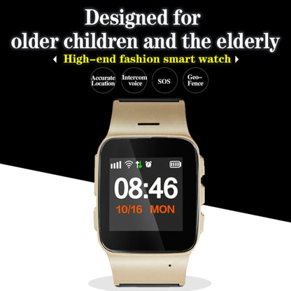 Montre intelligente GPS D99+ avec écran LCD HD de 1,22 pouces pour personnes âgées, étanche, prise en charge du positionnement GPS + LBS + WiFi / numérotation bidirectionnelle / surveillance vocale / premiers secours à une touche / alarme de poignet / ...