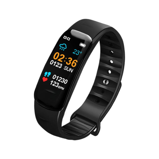 DOMIN0 C1S Bracelet intelligent à écran couleur IPS de 0,96 pouces IP67 étanche, prise en charge du rappel d'appel/surveillance de la fréquence cardiaque/surveillance de la pression artérielle/surveillance du sommeil/rappel de sédentarité/télécommande