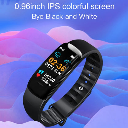 DOMIN0 C1S Bracelet intelligent à écran couleur IPS de 0,96 pouces IP67 étanche, prise en charge du rappel d'appel/surveillance de la fréquence cardiaque/surveillance de la pression artérielle/surveillance du sommeil/rappel de sédentarité/télécommande