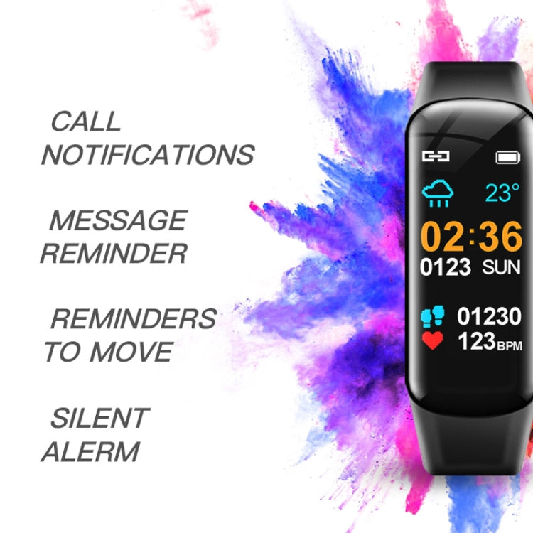 DOMIN0 C1S Bracelet intelligent à écran couleur IPS de 0,96 pouces IP67 étanche, prise en charge du rappel d'appel/surveillance de la fréquence cardiaque/surveillance de la pression artérielle/surveillance du sommeil/rappel de sédentarité/télécommande
