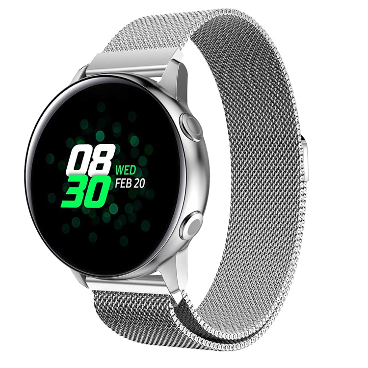 Milanis Bracelet de montre magnétique en maille d'acier inoxydable pour Galaxy Watch Active 20 mm
