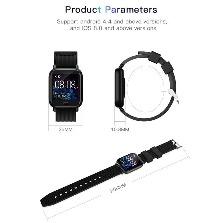 Bracelet intelligent G20 avec écran couleur TFT de 1,3 pouces, étanche IP67, prise en charge du rappel d'appel/surveillance de la fréquence cardiaque/surveillance de la pression artérielle/surveillance du sommeil/rappel de sédentarité
