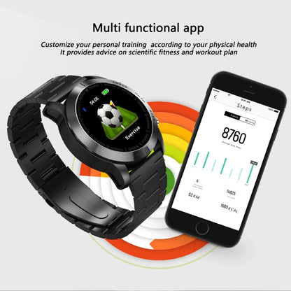DTNO.1 S10 Bracelet intelligent à écran couleur TFT de 1,3 pouces IP68 étanche, bracelet de montre en acier, rappel d'appel de soutien/surveillance de la fréquence cardiaque/surveillance du sommeil/mode multisport