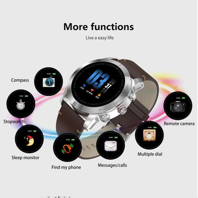 DTNO.1 S10 Bracelet intelligent à écran couleur TFT de 1,3 pouces IP68 étanche, bracelet de montre en acier, rappel d'appel de soutien/surveillance de la fréquence cardiaque/surveillance du sommeil/mode multisport