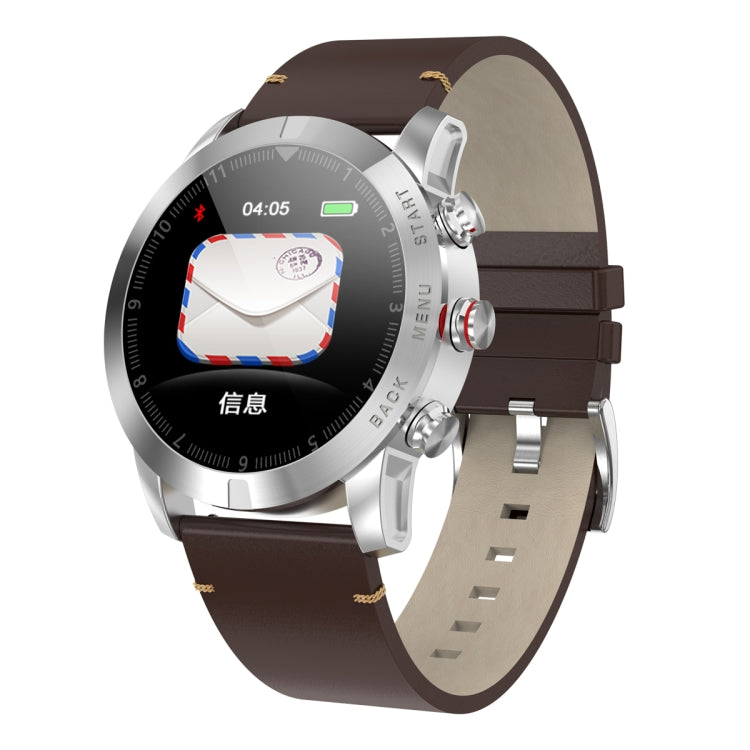 DTNO.1 S10 Bracelet intelligent avec écran couleur TFT de 1,3 pouces, étanche IP68, bracelet en cuir, prise en charge du rappel d'appel/surveillance de la fréquence cardiaque/surveillance du sommeil/mode multisport