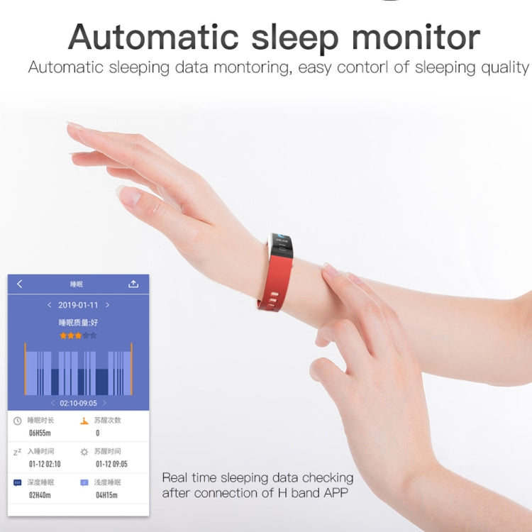 Bracelet intelligent B11 avec écran couleur IPS de 0,96 pouces, étanche IP67, prise en charge du rappel d'appel/surveillance de la fréquence cardiaque/surveillance de la pression artérielle/surveillance du sommeil/rappel de sédentarité