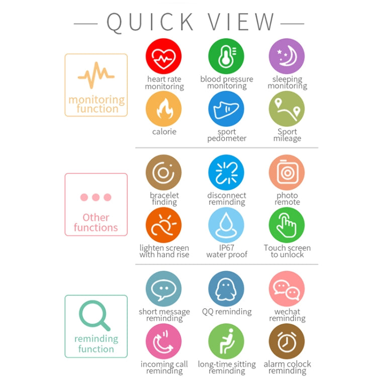 Bracelet intelligent H29 avec écran couleur IPS de 1,14 pouces, étanche IP67, prise en charge du comptage des pas/rappel d'appel/surveillance de la fréquence cardiaque/surveillance du sommeil