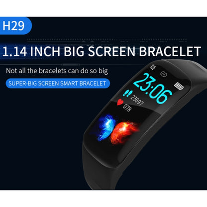 Bracelet intelligent H29 avec écran couleur IPS de 1,14 pouces, étanche IP67, prise en charge du comptage des pas/rappel d'appel/surveillance de la fréquence cardiaque/surveillance du sommeil