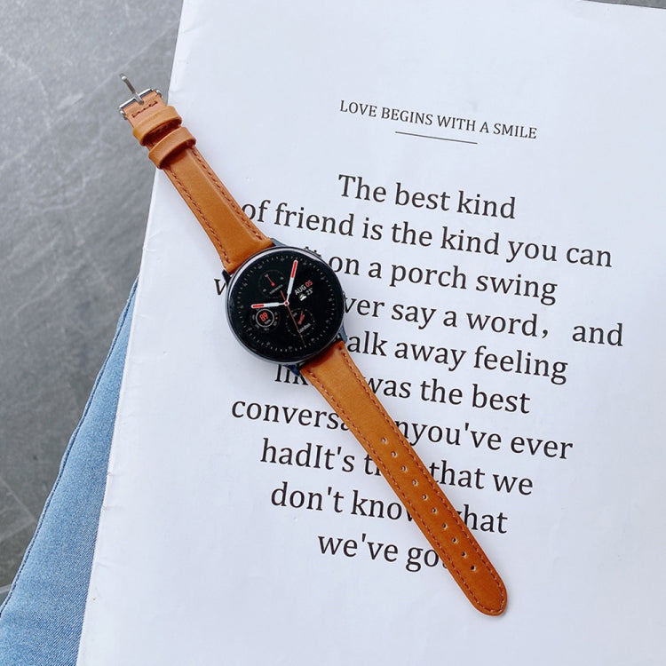 Pour Samsung Galaxy Watch 20mm montre intelligente universelle Double face en cuir petit bracelet de montre, 20mm
