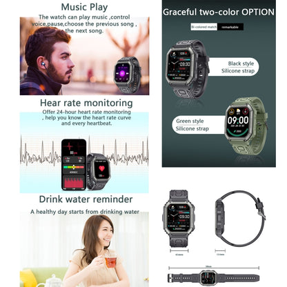 Montre intelligente de sport podomètre étanche KR06, prise en charge de la fréquence cardiaque/surveillance de la pression artérielle/appel BT