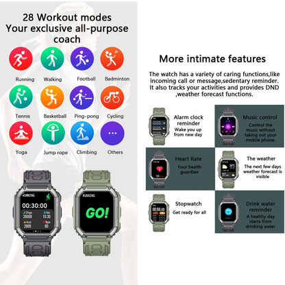 Montre intelligente de sport podomètre étanche KR06, prise en charge de la fréquence cardiaque/surveillance de la pression artérielle/appel BT