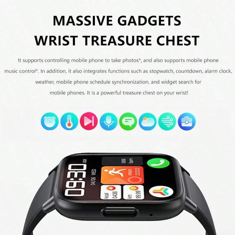 Montre intelligente étanche DM60 de 1,83 pouces, prend en charge la surveillance de la température corporelle/fréquence cardiaque/oxygène sanguin/surveillance de la pression artérielle