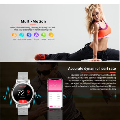 SMA-R2 Montre intelligente à écran IPS de 1,3 pouces, étanche IP65, prise en charge des appels/rappel de message/Bluetooth bimode 3.0 + 4.0/surveillance du sommeil/rappel de sédentarité (bracelet en silicone or rose)