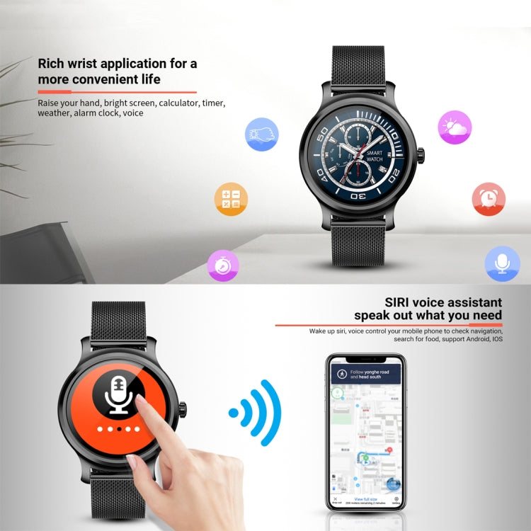 SMA-R2 Montre intelligente à écran IPS de 1,3 pouces, étanche IP65, prise en charge des appels/rappel de message/Bluetooth bimode 3.0 + 4.0/surveillance du sommeil/rappel de sédentarité (bracelet en silicone or rose)