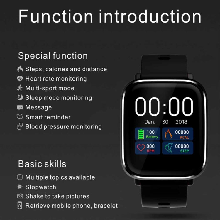 Q58S 1,3 pouces TFT écran tactile IP67 montre intelligente étanche, prise en charge du rappel d'appel/surveillance de la fréquence cardiaque/surveillance de la pression artérielle/surveillance du sommeil