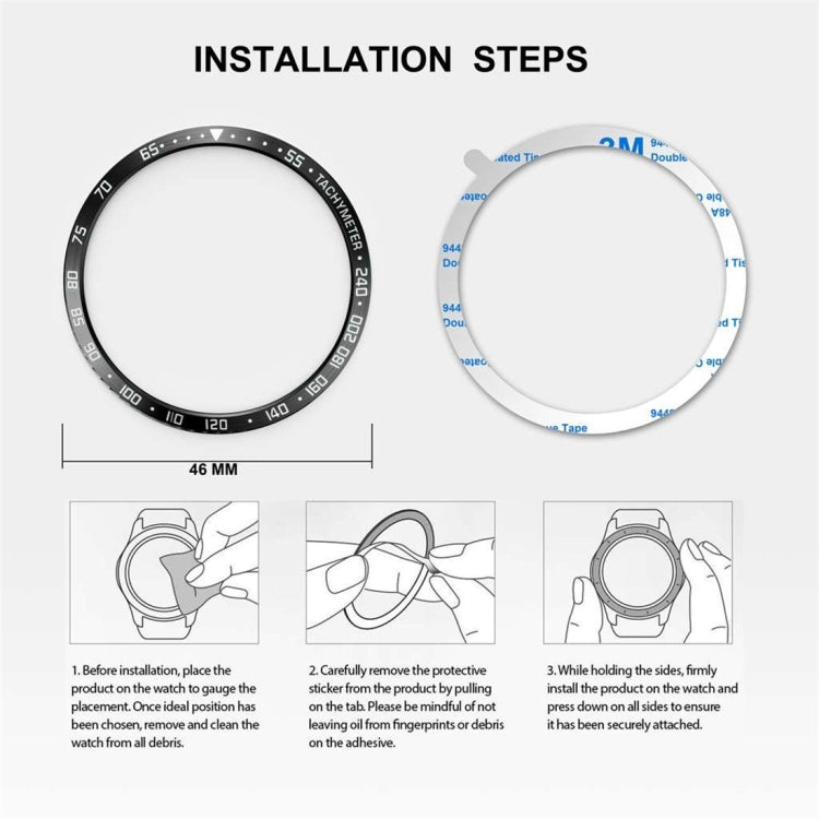 Cadre de protection en acier pour cadran Galaxy Watch 46 mm, 46mm