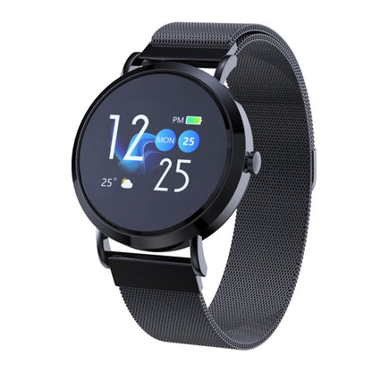 CV08C Bracelet de montre intelligent en acier avec écran couleur TFT de 1,0 pouces, rappel d'appel/surveillance de la fréquence cardiaque/surveillance de la pression artérielle/surveillance du sommeil/surveillance de l'oxygène dans le sang