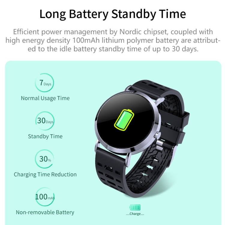 CV08C Bracelet de montre intelligent en acier avec écran couleur TFT de 1,0 pouces, rappel d'appel/surveillance de la fréquence cardiaque/surveillance de la pression artérielle/surveillance du sommeil/surveillance de l'oxygène dans le sang