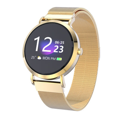 CV08C Bracelet de montre intelligent en acier avec écran couleur TFT de 1,0 pouces, rappel d'appel/surveillance de la fréquence cardiaque/surveillance de la pression artérielle/surveillance du sommeil/surveillance de l'oxygène dans le sang