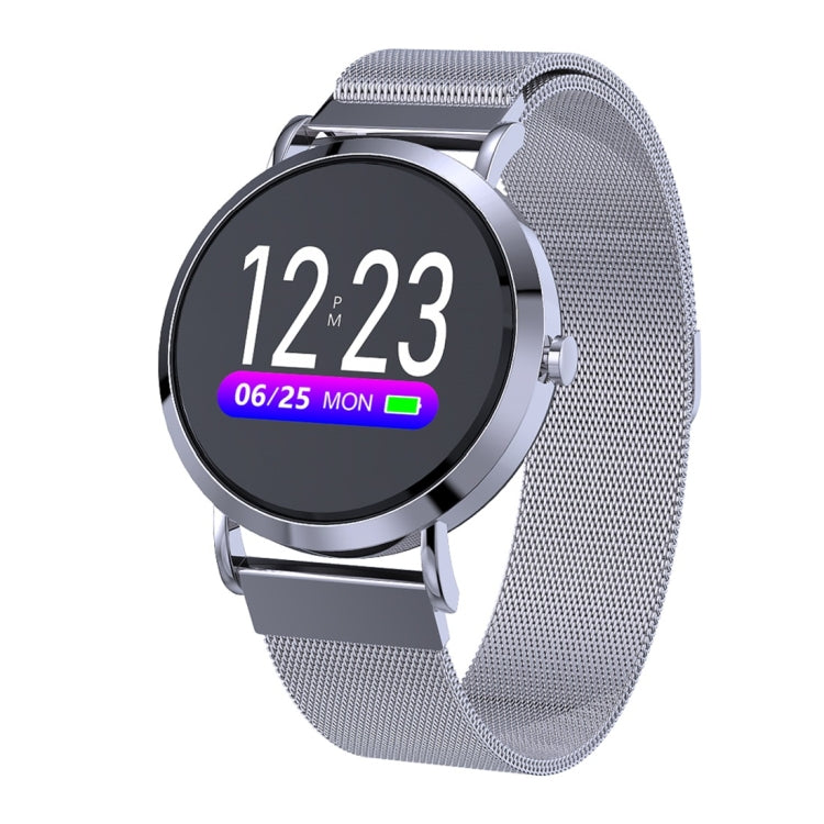 CV08C Bracelet de montre intelligent en acier avec écran couleur TFT de 1,0 pouces, rappel d'appel/surveillance de la fréquence cardiaque/surveillance de la pression artérielle/surveillance du sommeil/surveillance de l'oxygène dans le sang
