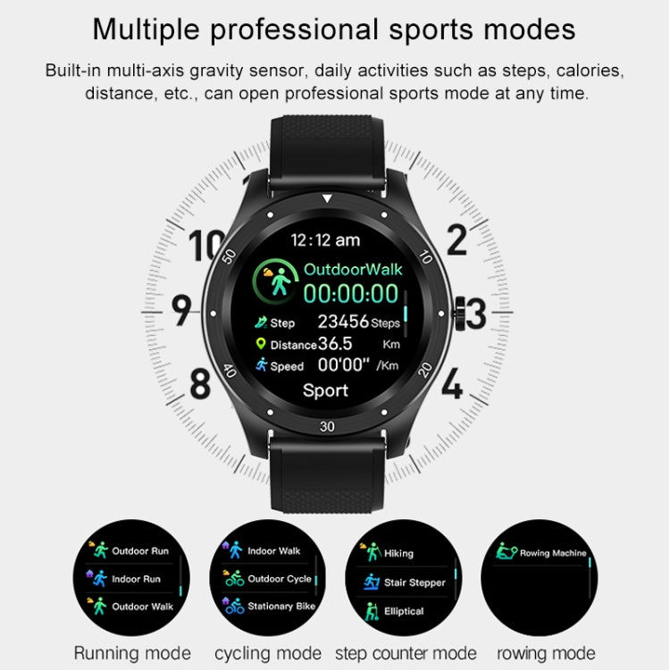 Montre intelligente S6 à écran couleur IPS de 1,3 pouces, prise en charge de la surveillance de la fréquence cardiaque/surveillance de la pression artérielle/surveillance du sommeil/cycle physiologique féminin
